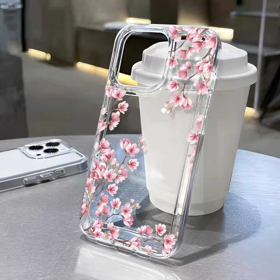 Girls Flower Clear Phone Case  - đánh giá và giá Clear Shockproof Bumper Case