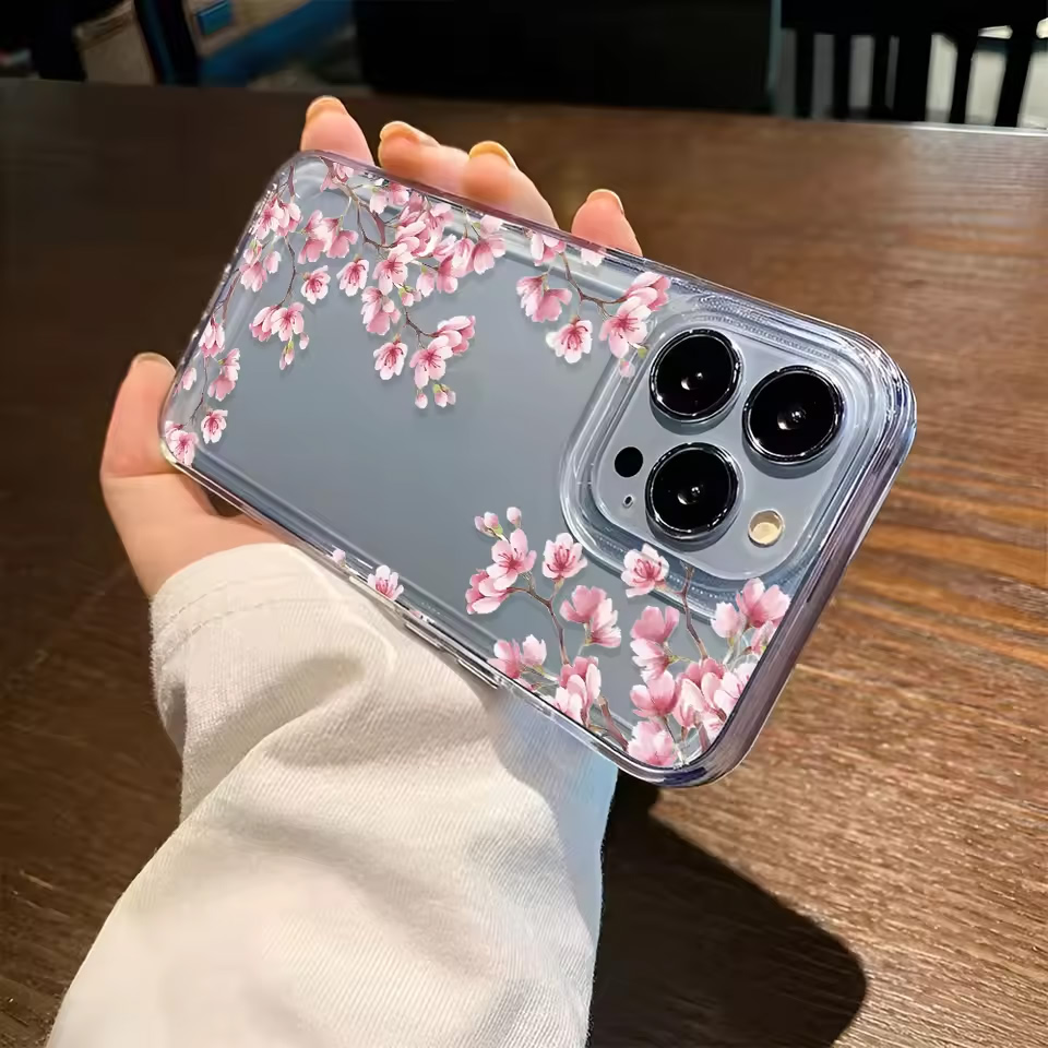 Girls Flower Clear Phone Case  - đánh giá và giá Clear Shockproof Bumper Case
