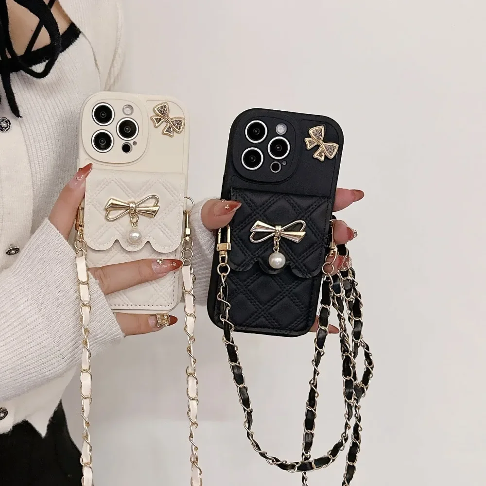 3D Bowknot Crossbody Card Hold - đánh giá và giá Leather Wallet Card Holder Phone Cover