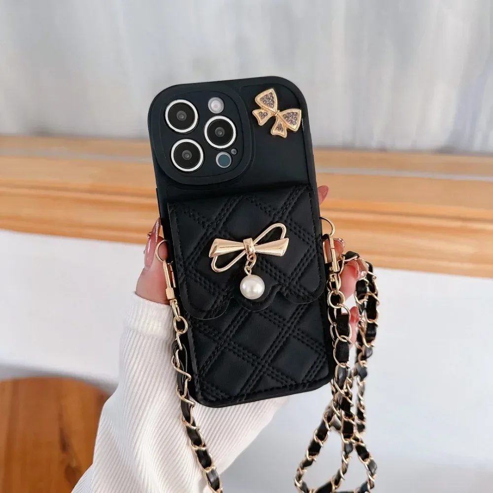 3D Bowknot Crossbody Card Hold - đánh giá và giá Leather Wallet Card Holder Phone Cover