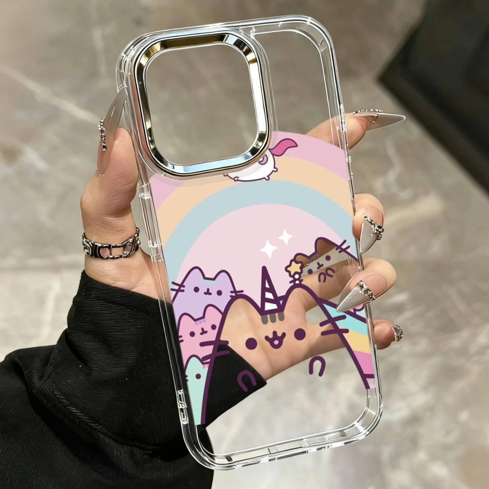 Cartoon Pusheen Cat Matte Tran - đánh giá và giá Clear Shockproof Bumper Case