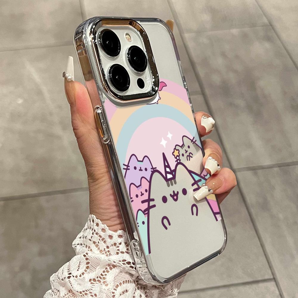 Cartoon Pusheen Cat Matte Tran - đánh giá và giá Clear Shockproof Bumper Case