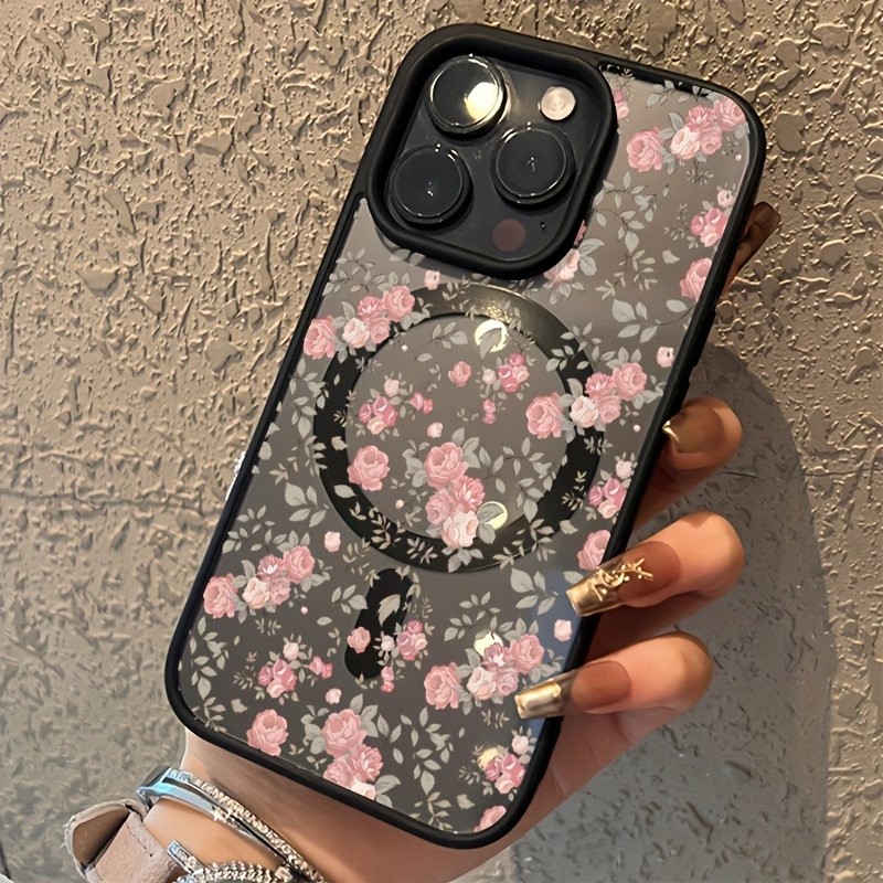 Pink Tiny Rose Clear Magnetic  - đánh giá và giá Clear Shockproof Bumper Case