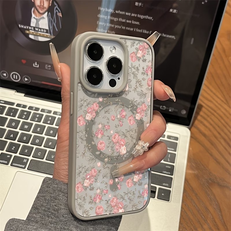 Pink Tiny Rose Clear Magnetic  - đánh giá và giá Clear Shockproof Bumper Case